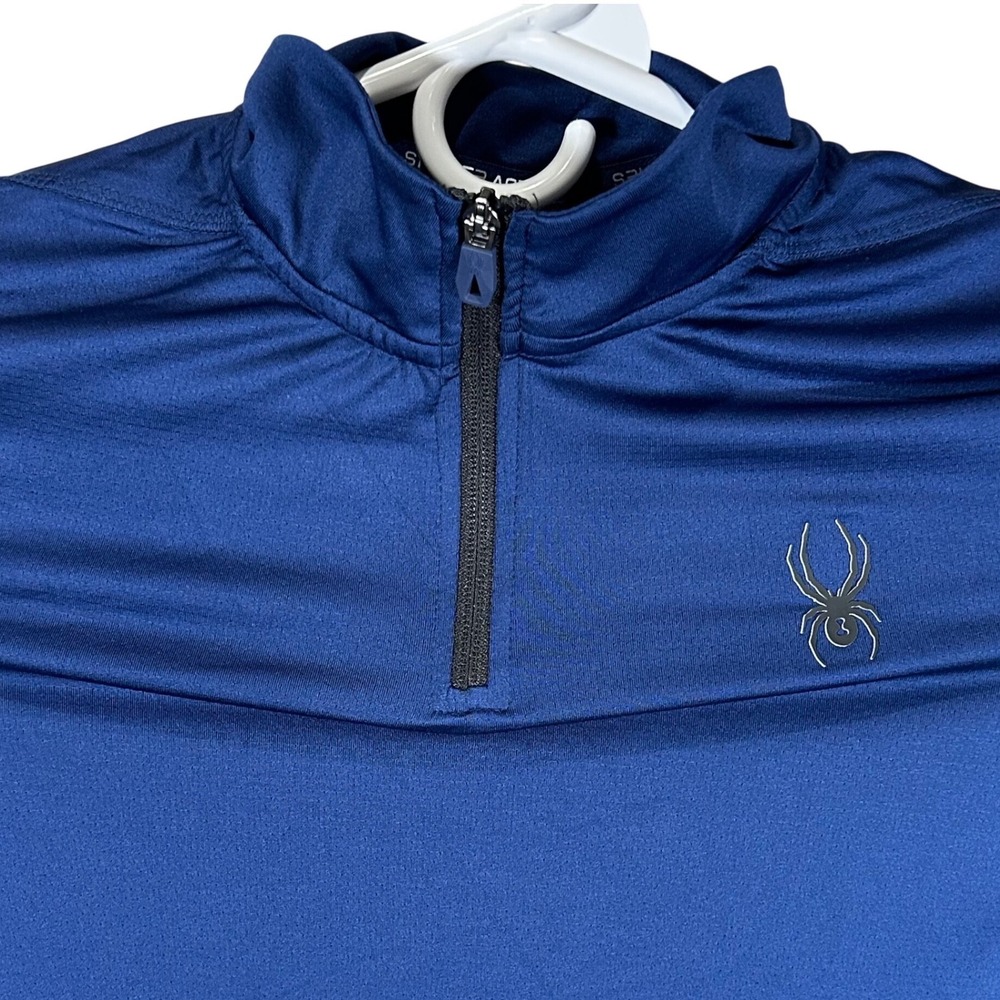 Spyder Active Mens Blue 1/4 Zip Pullover Long Sleeve Shirt Small New